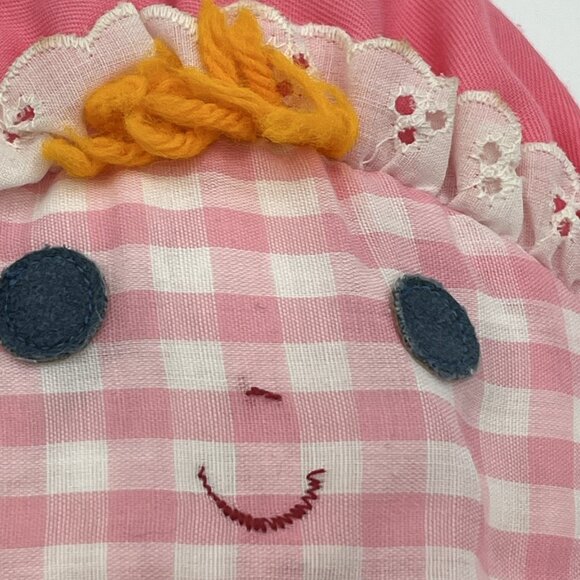 Vintage Fisher Price Cholly Dolly Blue White Checkered Boy Doll Rattle 1977 12” - Picture 6 of 12